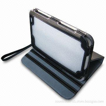 Luxury Leather Flip Case, Available in Black, with Hand Strap for Samsung Galaxy Tab